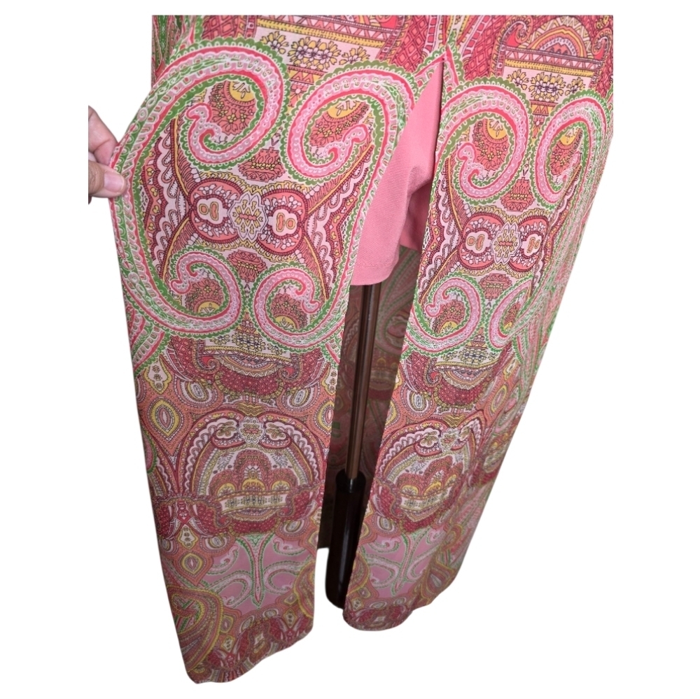 New York & Company Paisley Halter Maxi Dress Pink Boho Summer Size Medium - Picture 7 of 11